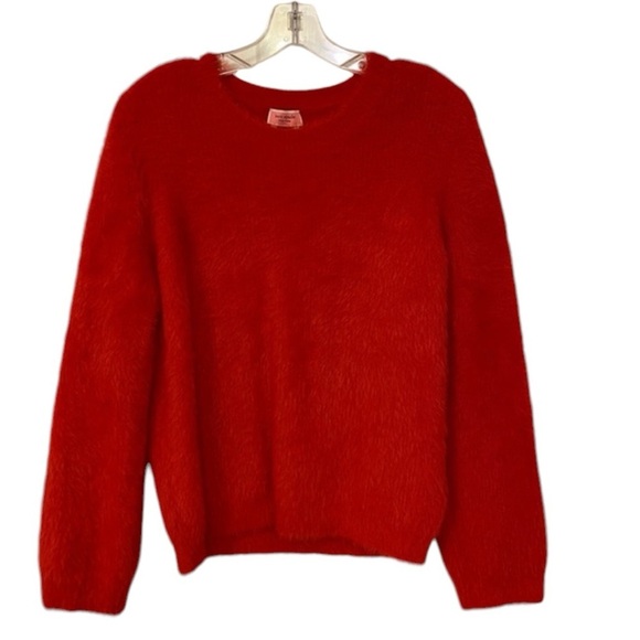 kate spade cortland mainline crewneck sweater Red XS fuzzy holidays Christmas - Picture 15 of 15